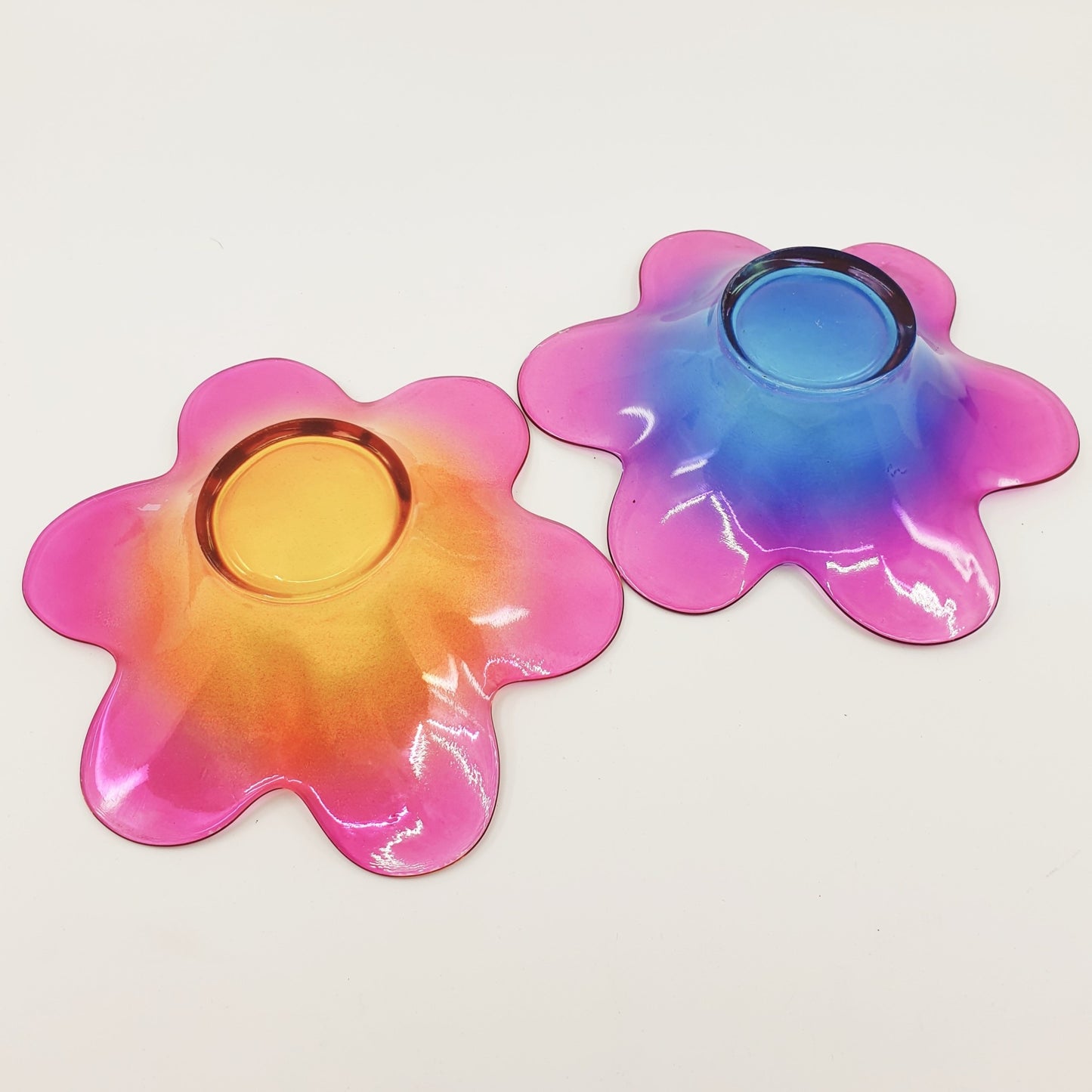 Bougeoir - Fleur de couleur (2 pièces)