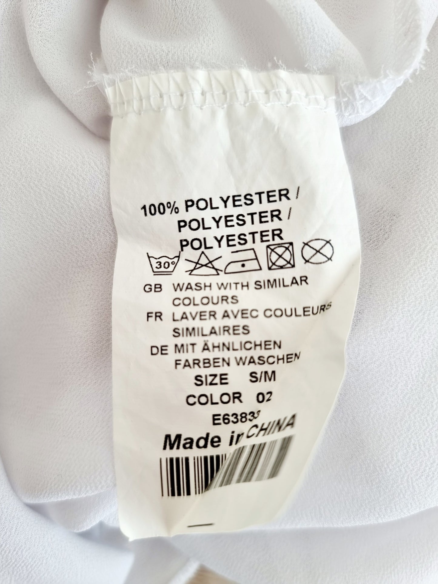 Blouse blanche transparente (SIZE : S/M)