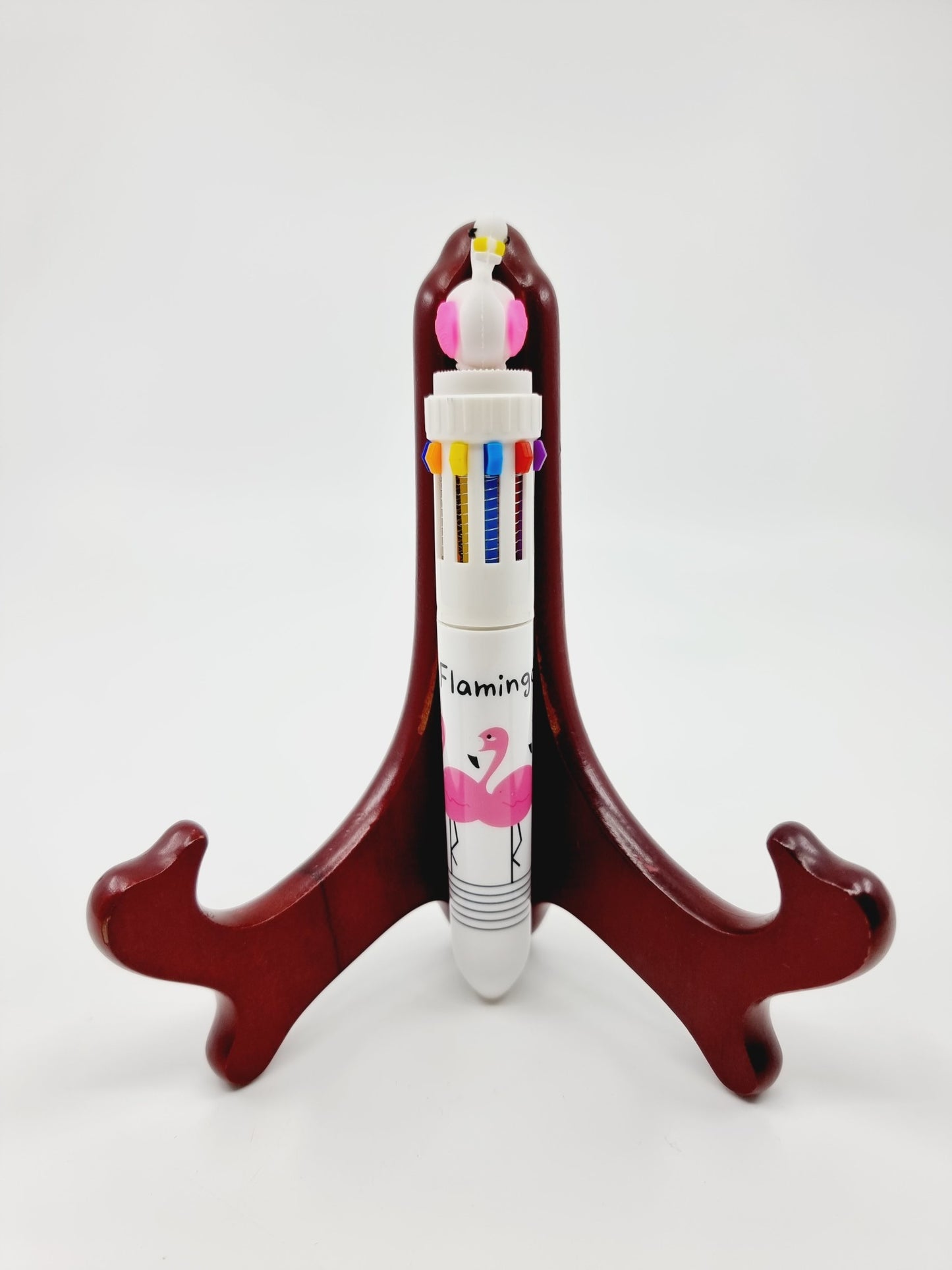 Stylo à bille 10 couleurs - flamant