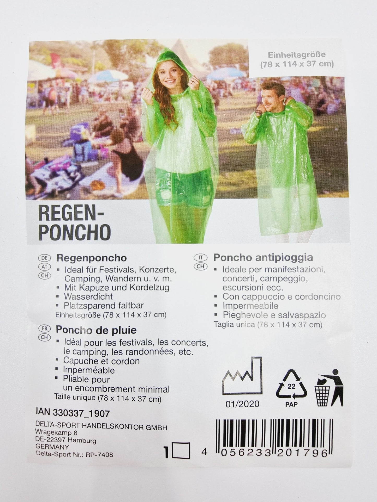 Poncho imperméable - Vert