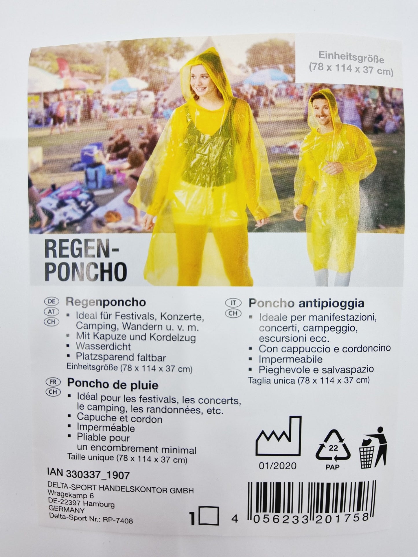 Poncho imperméable - Jaune