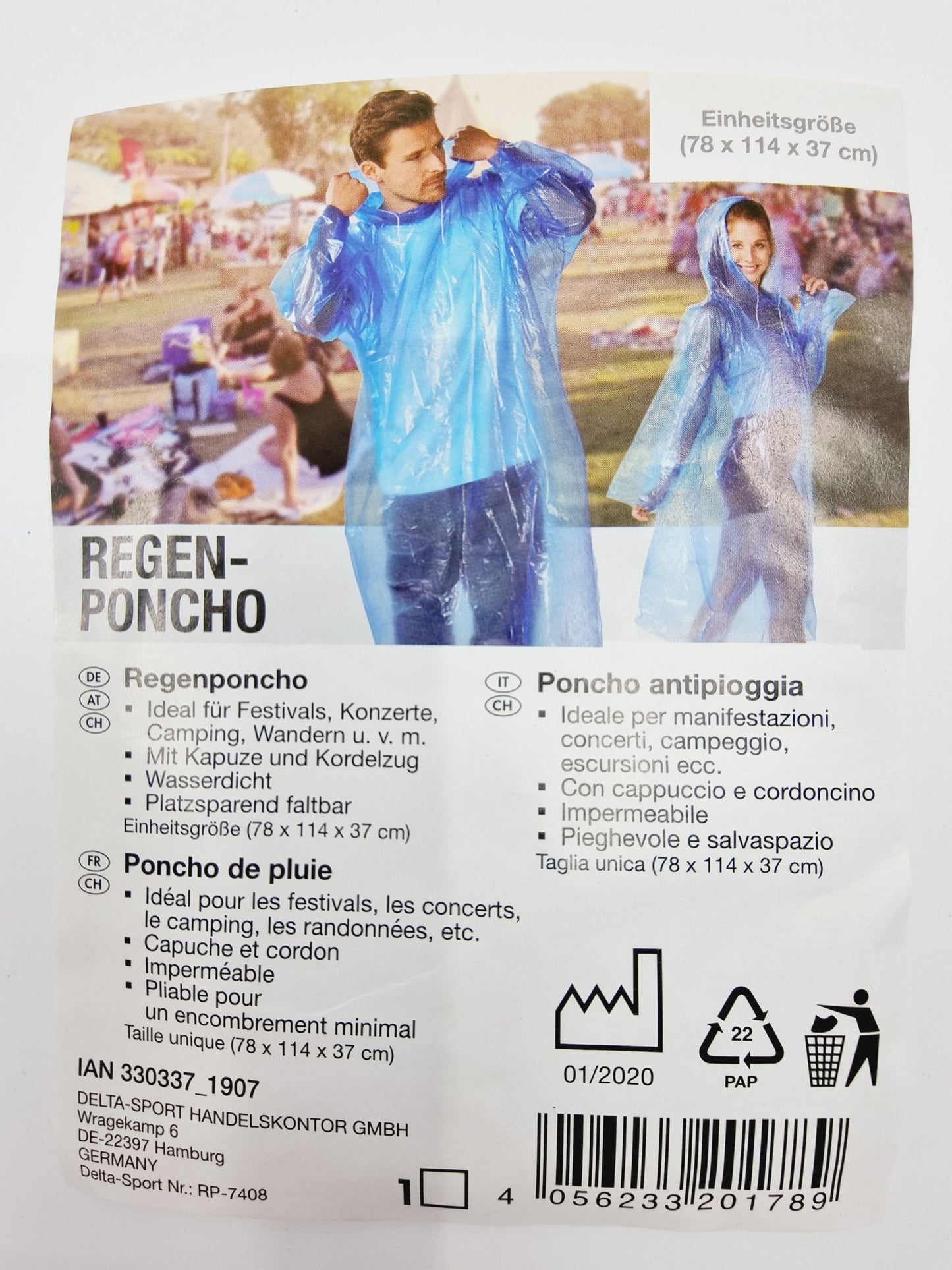 Poncho imperméable - Bleu