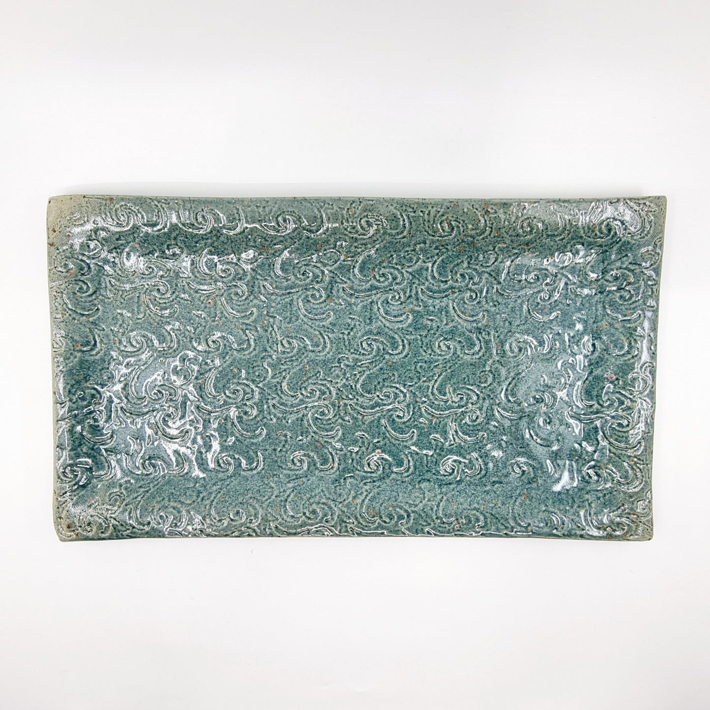 Plat rectangulaire bleu