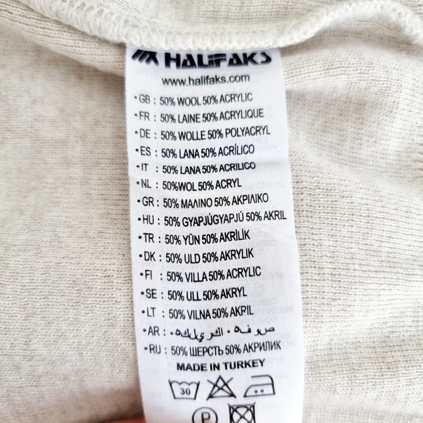 Pullover col en V motif argyle (SIZE : M)