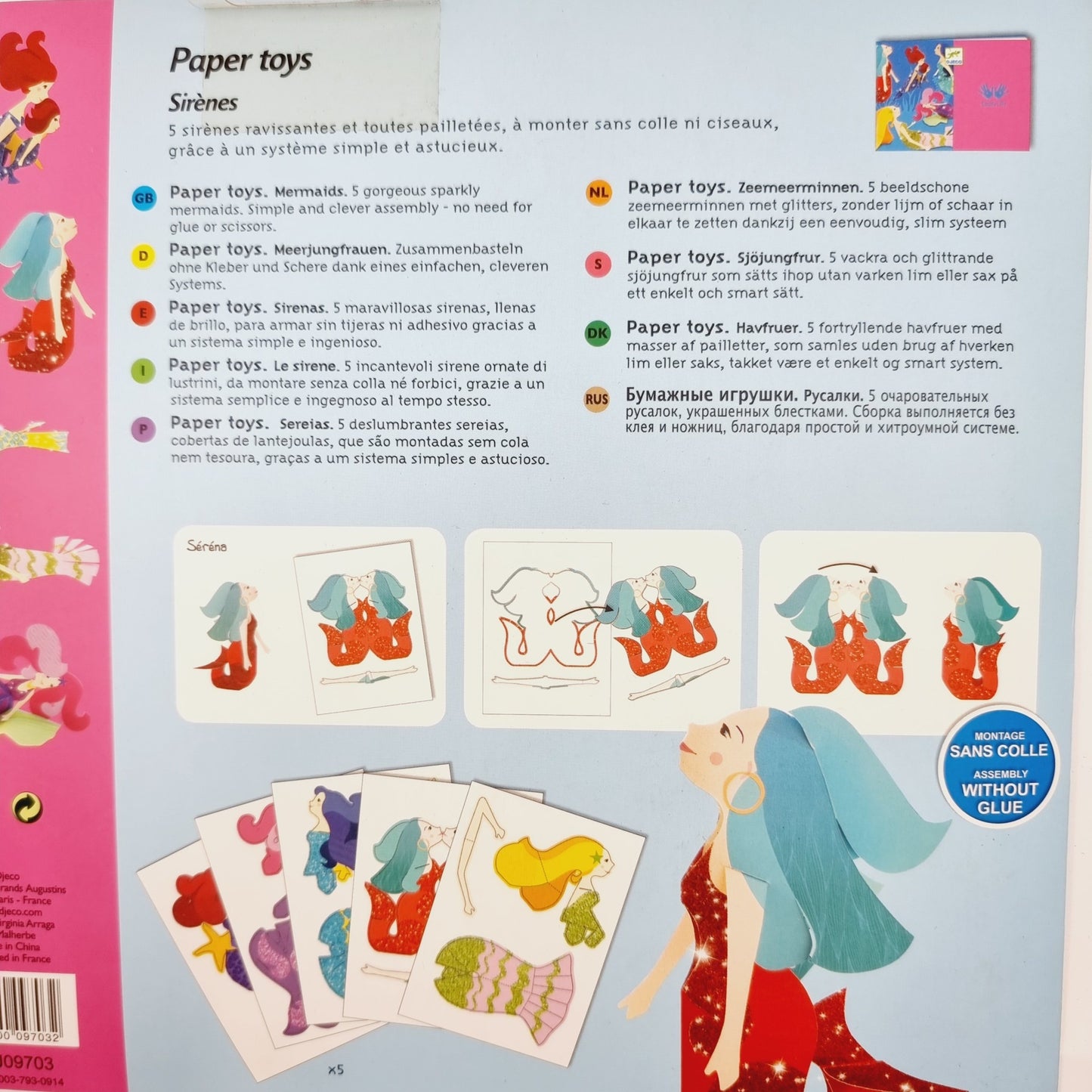 Kit créatif pour fabriquer 5 sirènes sans colle ni ciseaux