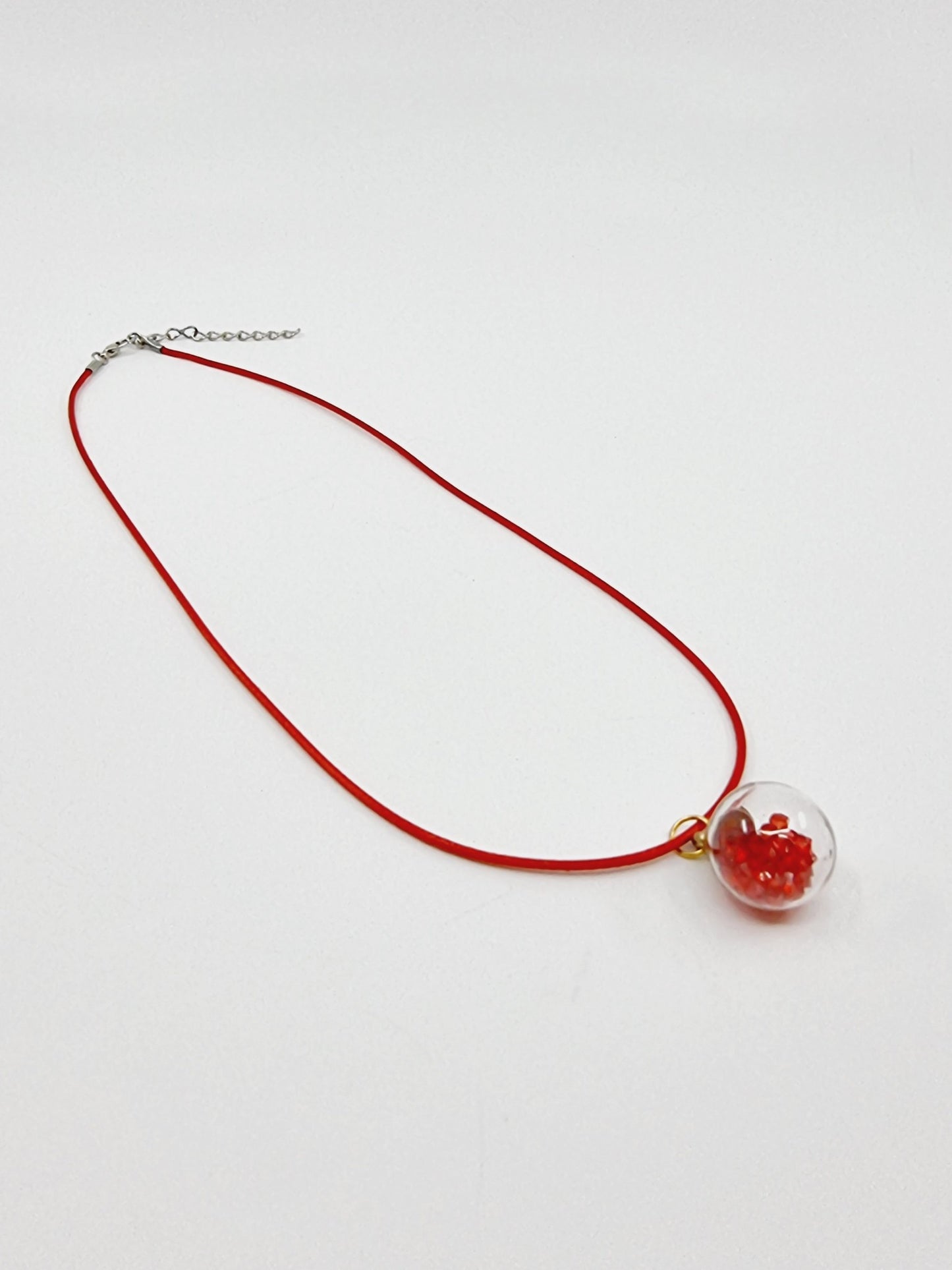 Collier boule - rouge