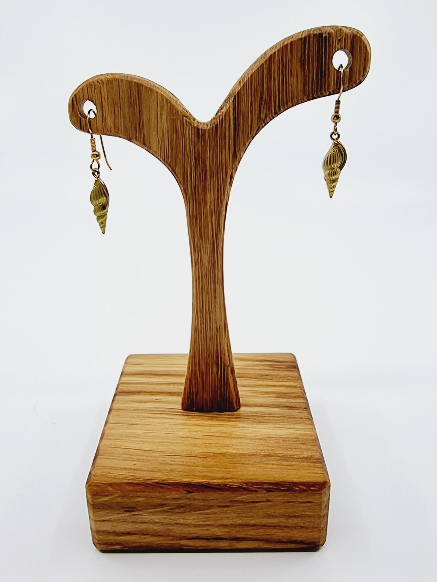 Boucles d'oreilles coquillage - vert/doré