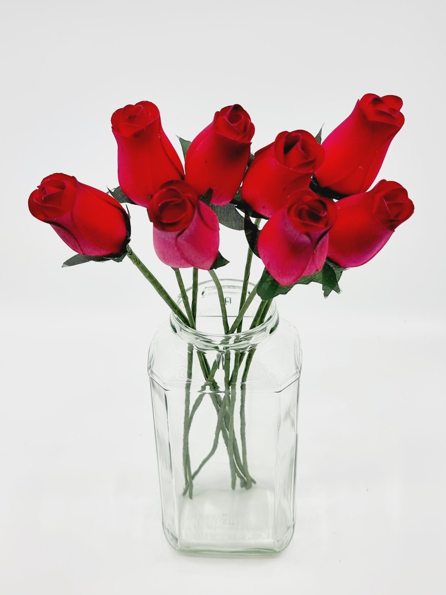 Rose en copeaux de bois (8 pcs) - rose cerise