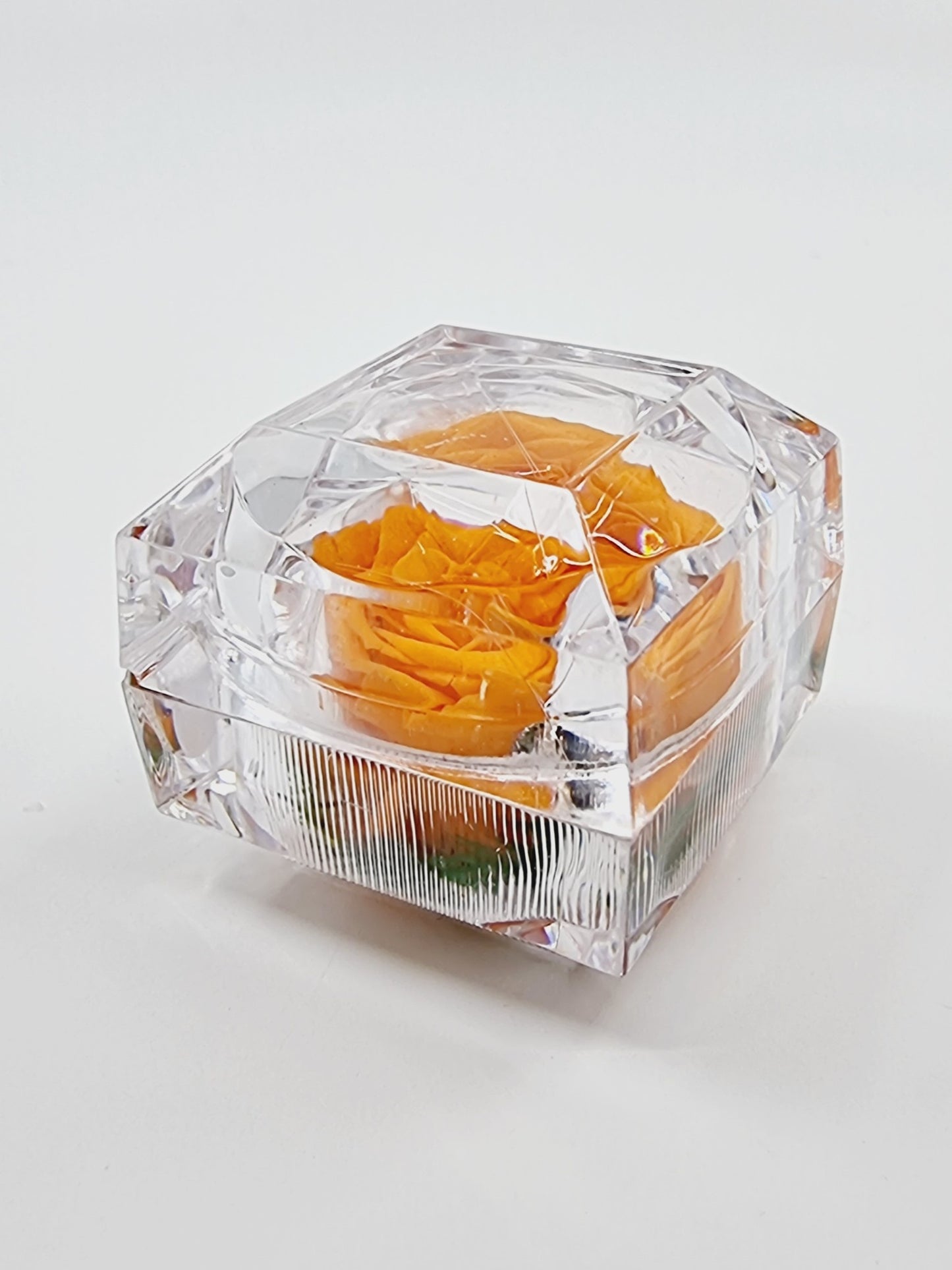 Rose éternelle dans son écrin - orange