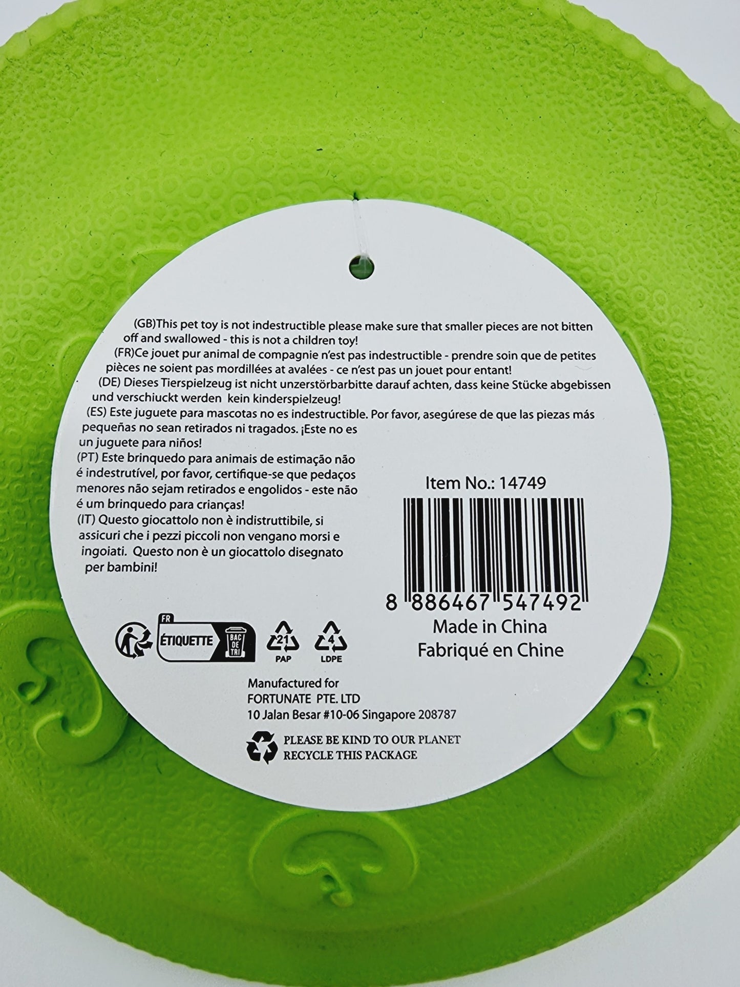 Frisbee pour chien - vert