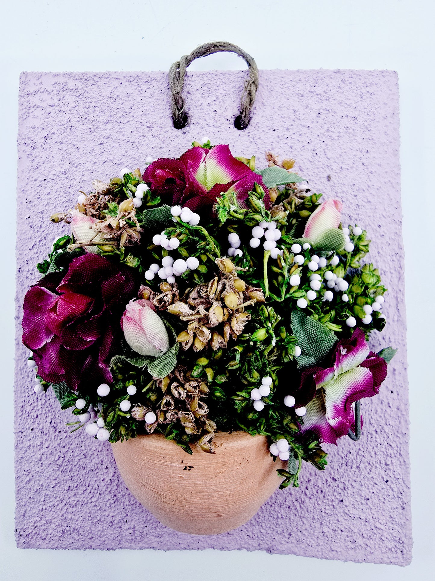 Tableau miniature mural avec fleurs en relief