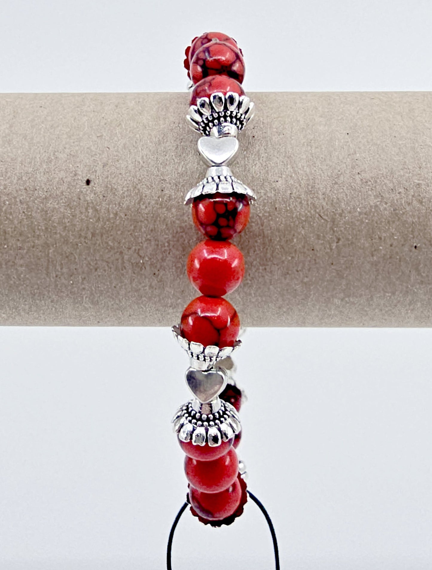 Bracelet Valentina - Howlite rouge