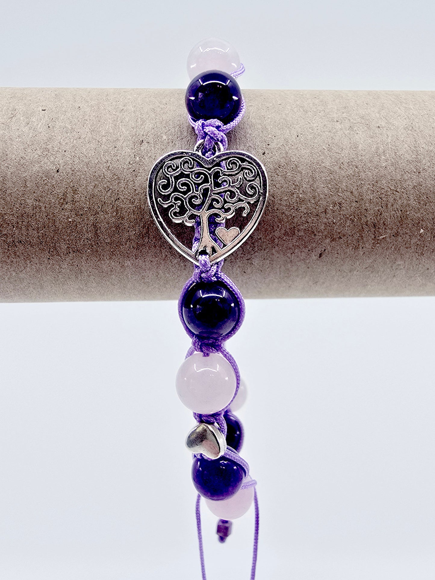 Bracelet Amélya - Améthyste et Quartz rose