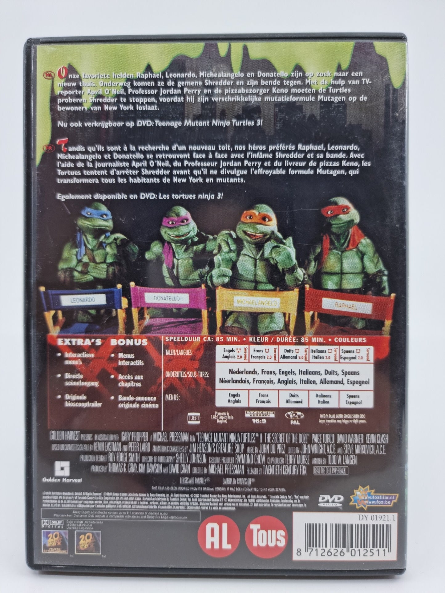 DVD - Les Tortues Ninja 2, Les héros sont de retour