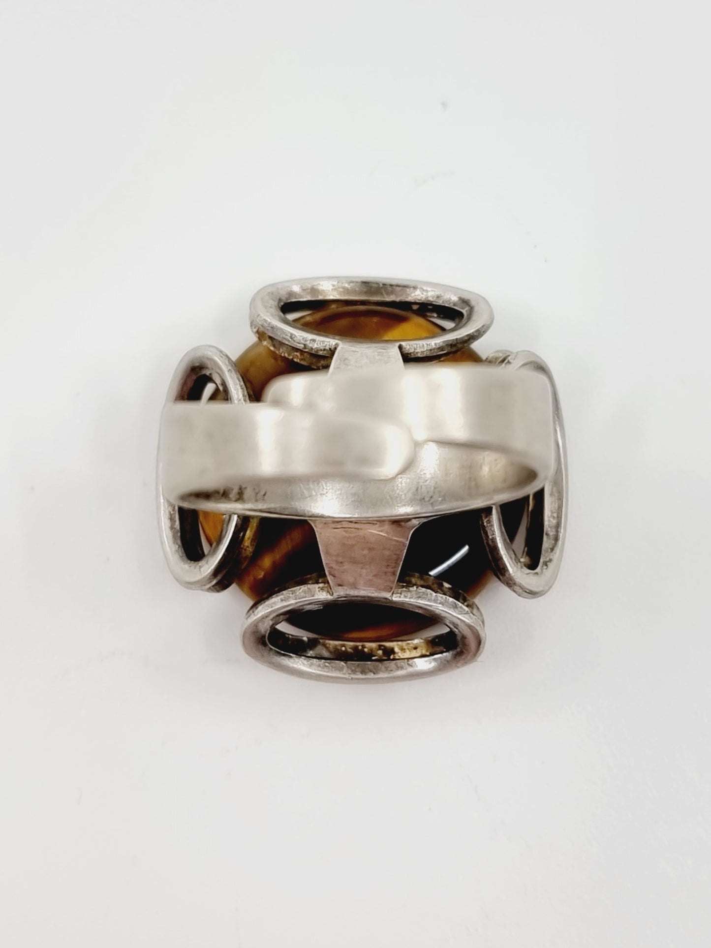 Bague oeil de tigre en argent 925 (SIZE : 56 à 58)