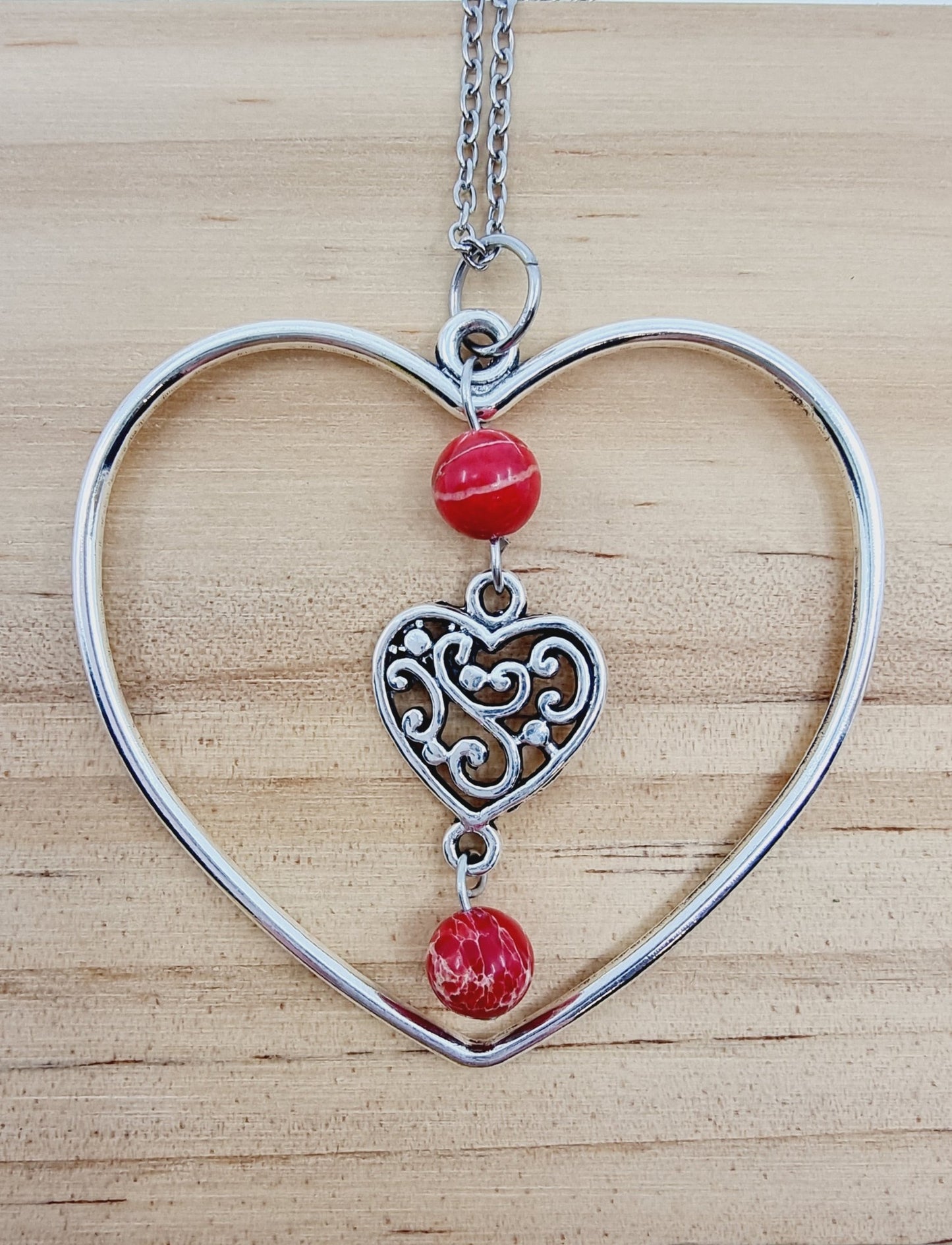 Collier coeur - Jaspe impérial