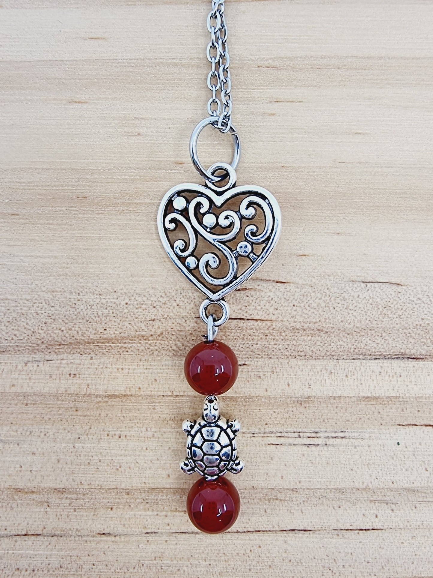 Collier tortue - Agate rouge