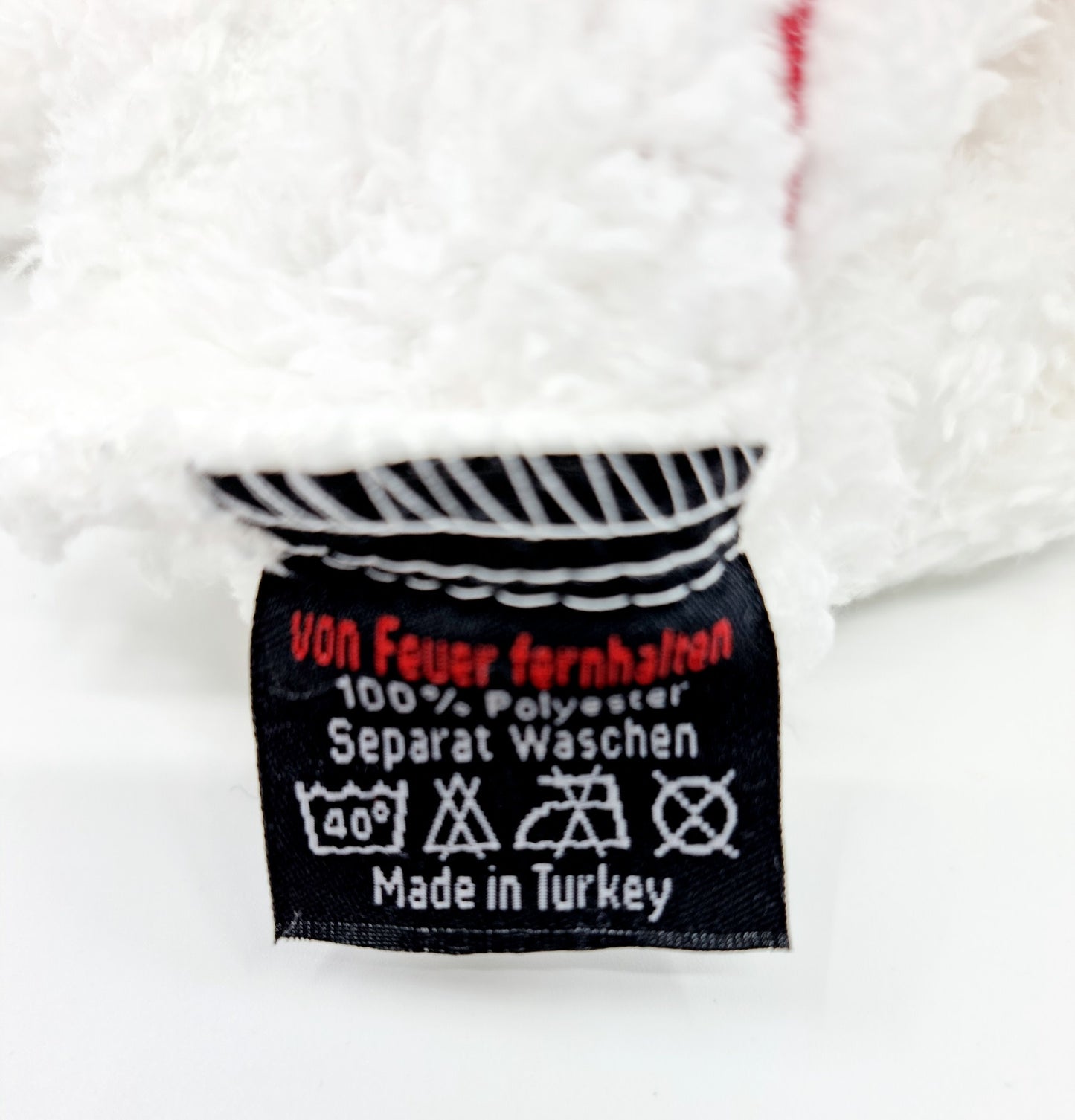 Gant de toilette blanc avec coeur rouge (21 X 16 cm)