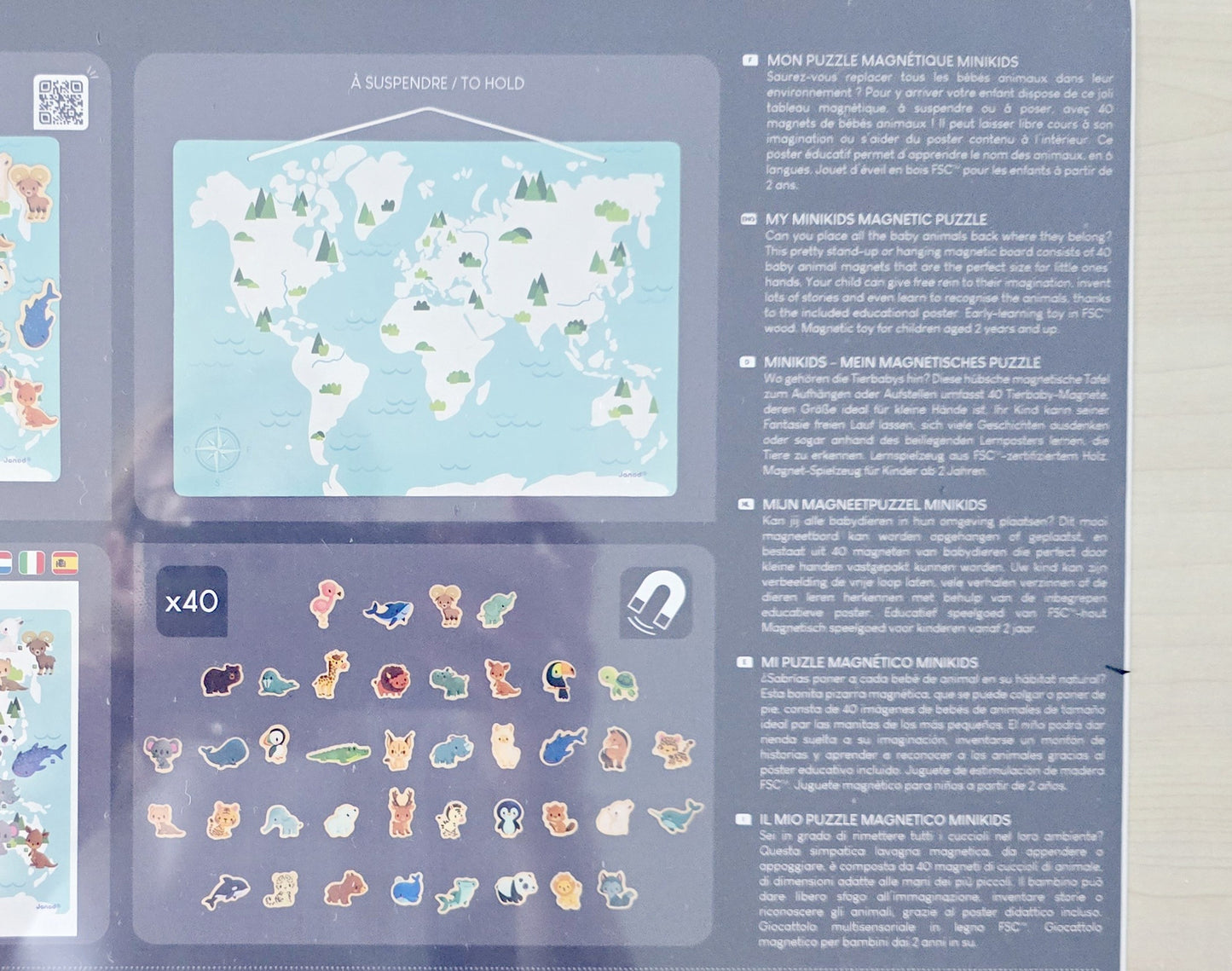 Puzzle magnétique Janod – Les animaux du monde