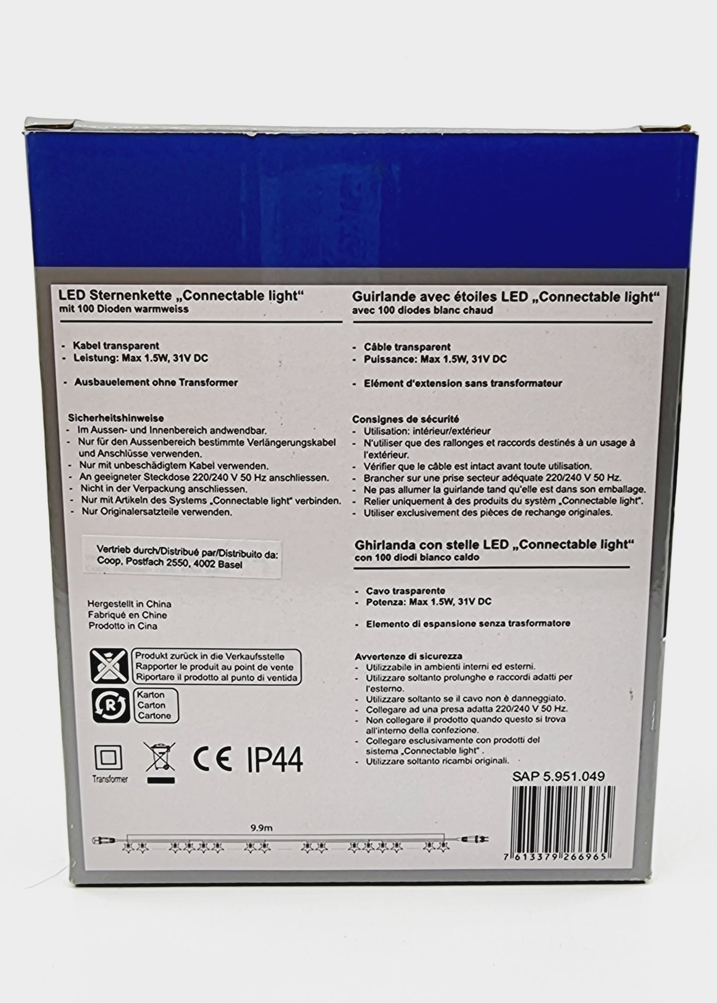 Guirlande avec étoiles LED extensible