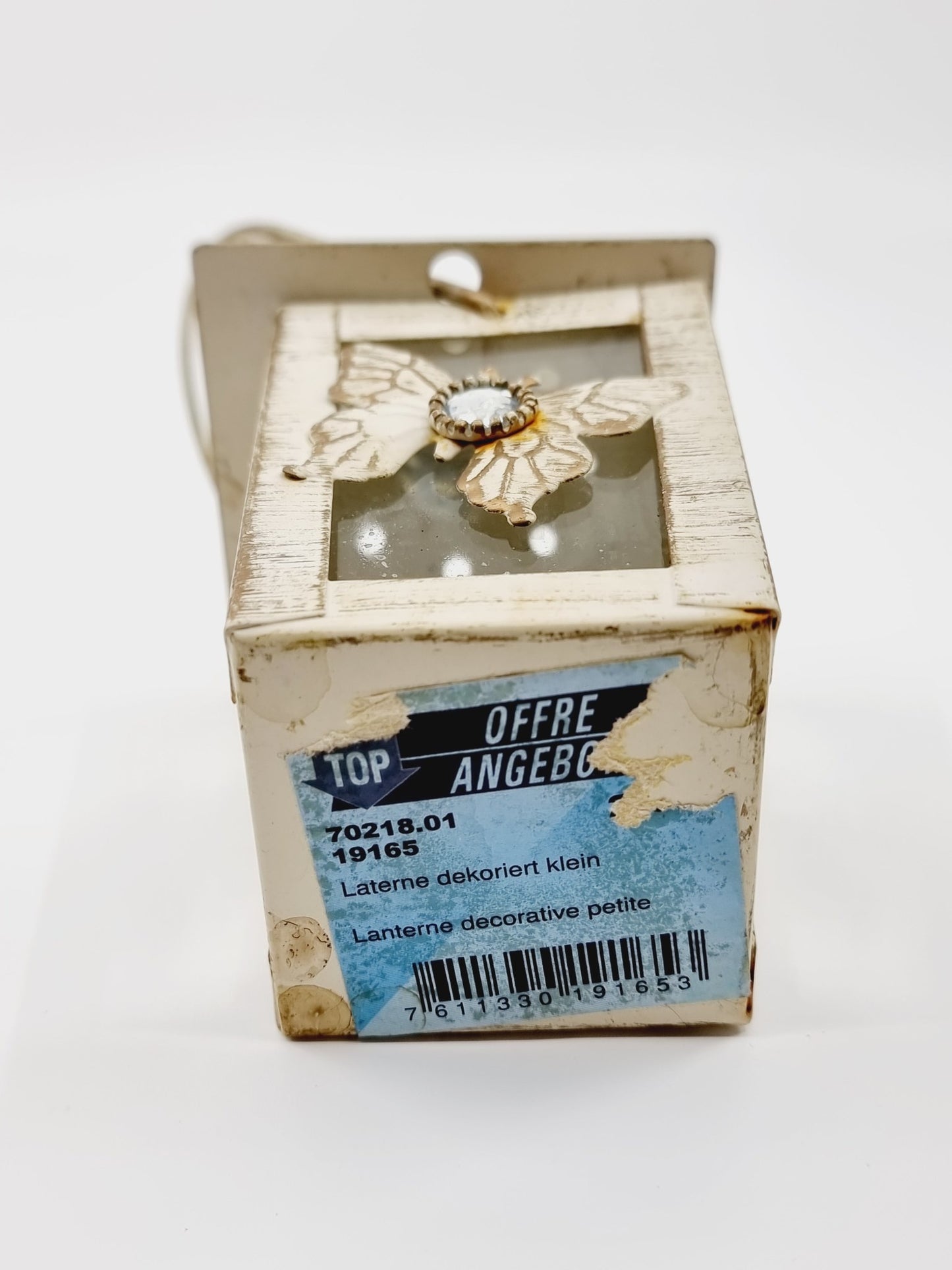 Lanterne effet vieilli - papillon (2 pièces)