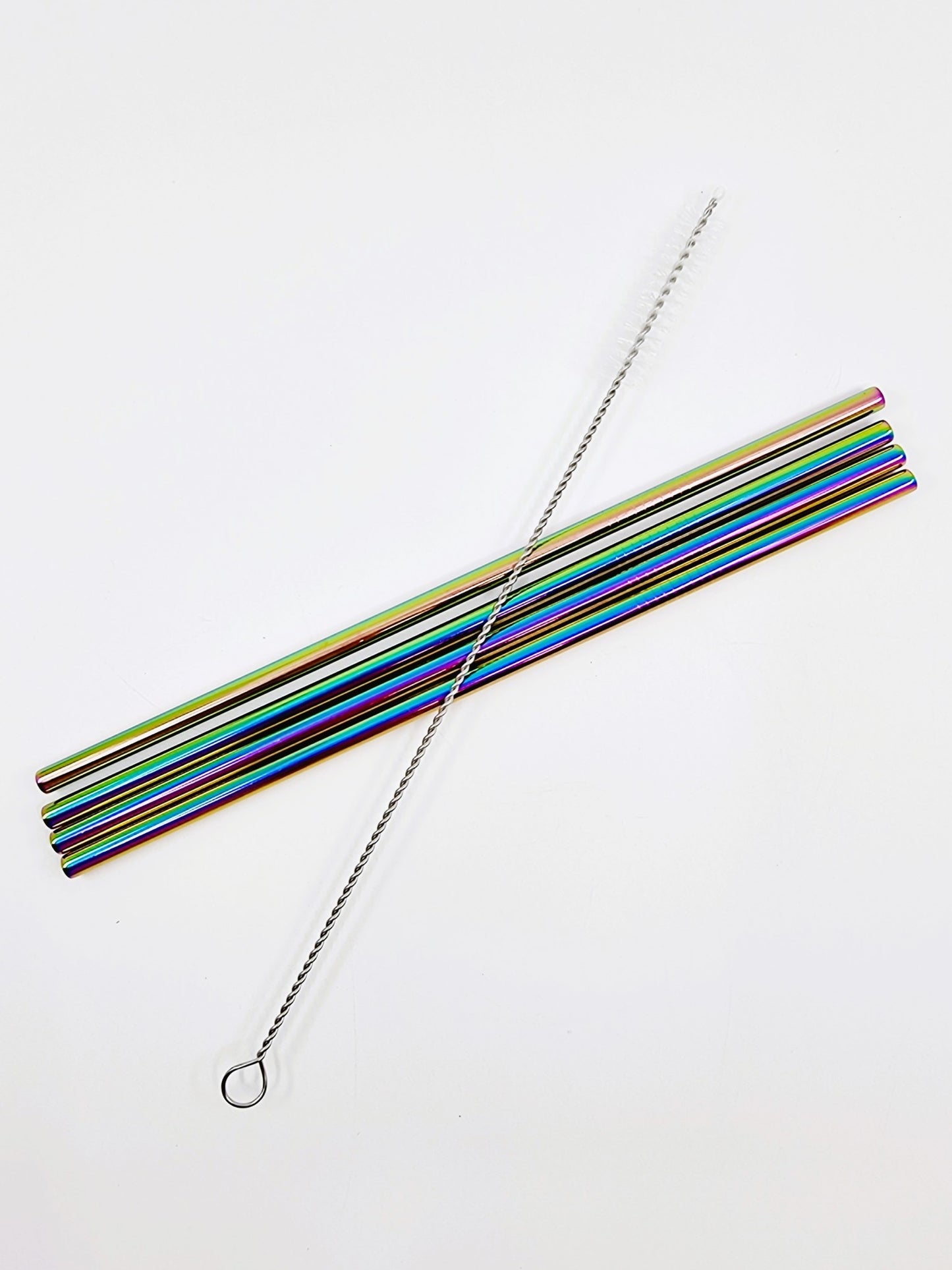 Paille en inox avec brosse de nettoyage (5 pièces)