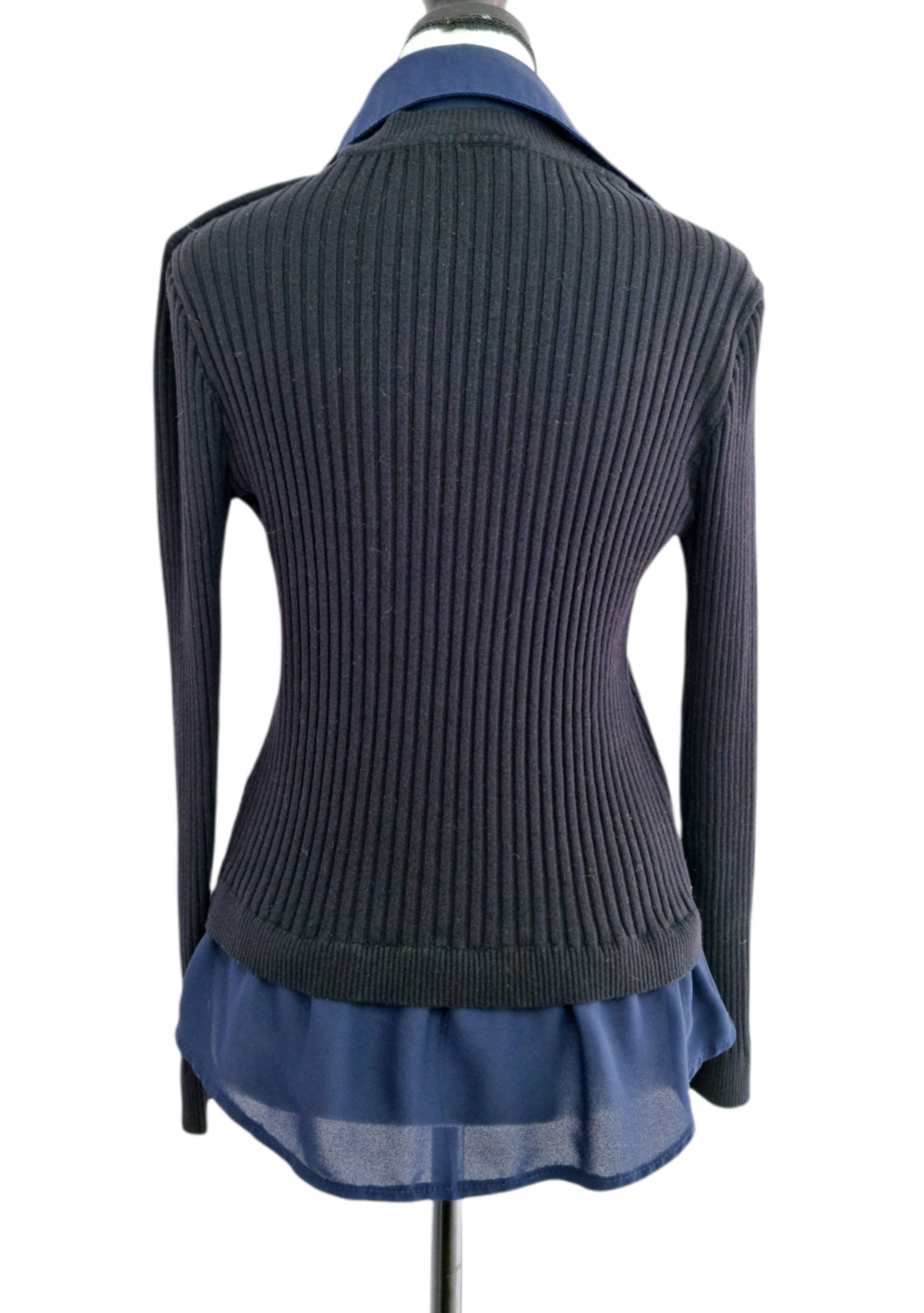 Pull-chemisier bleu marine (SIZE : 34/XS)