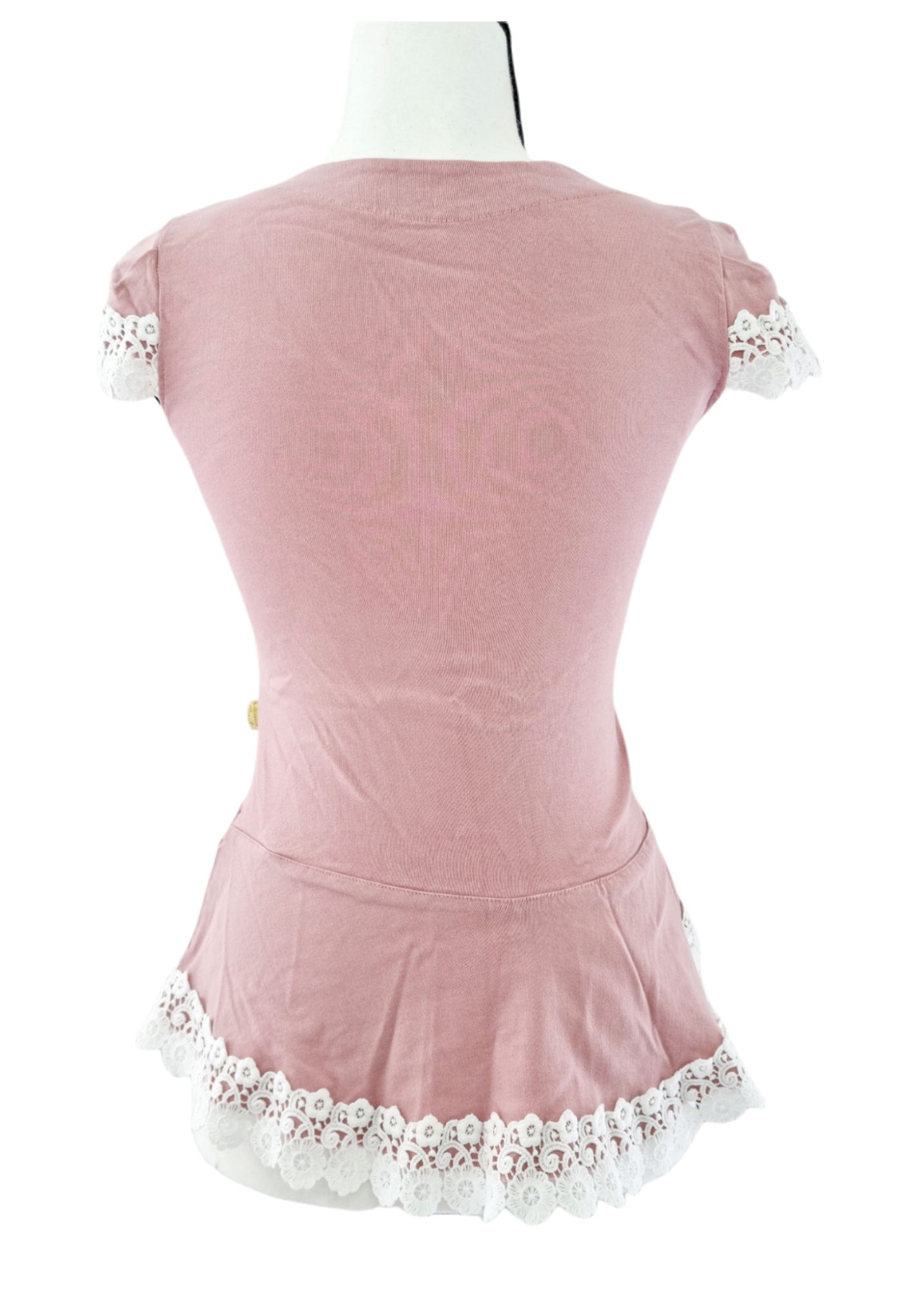 T-shirt avec dentelle & laçage croisé (SIZE : XXS)