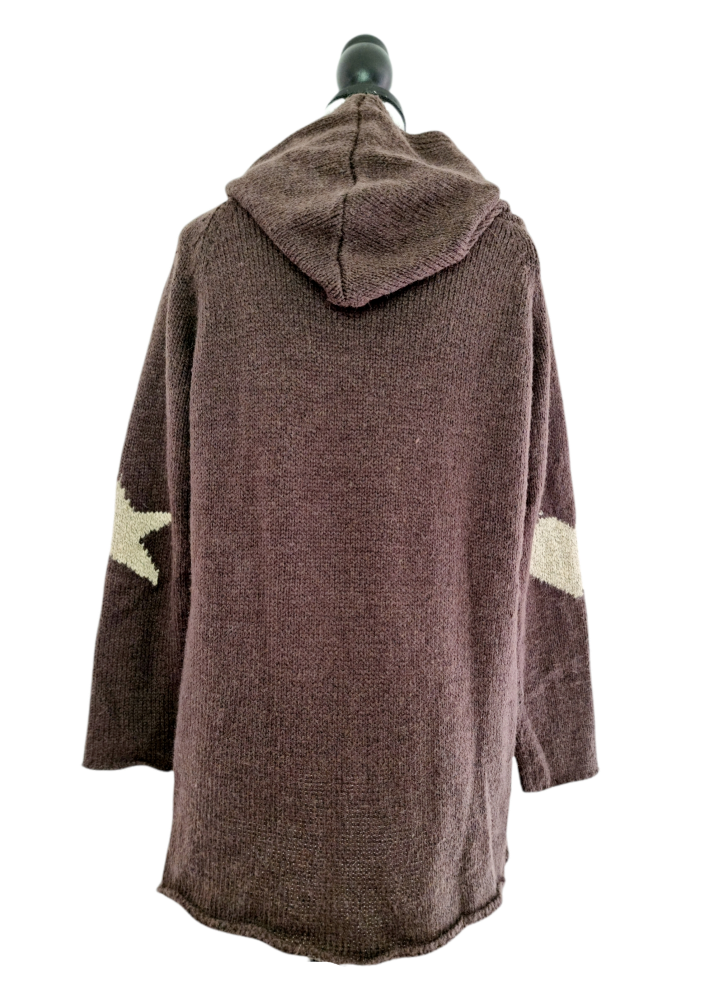 Jaquette longue à capuche et boutons apparents (SIZE : L)