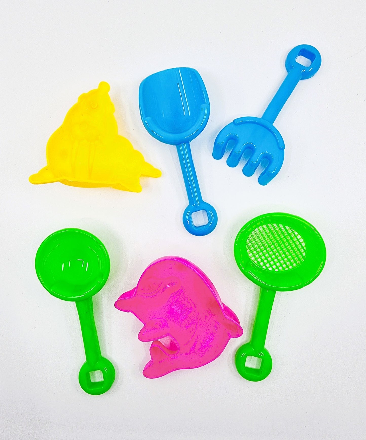 Petit seau de plage avec accessoires (7 pièces) - Vert
