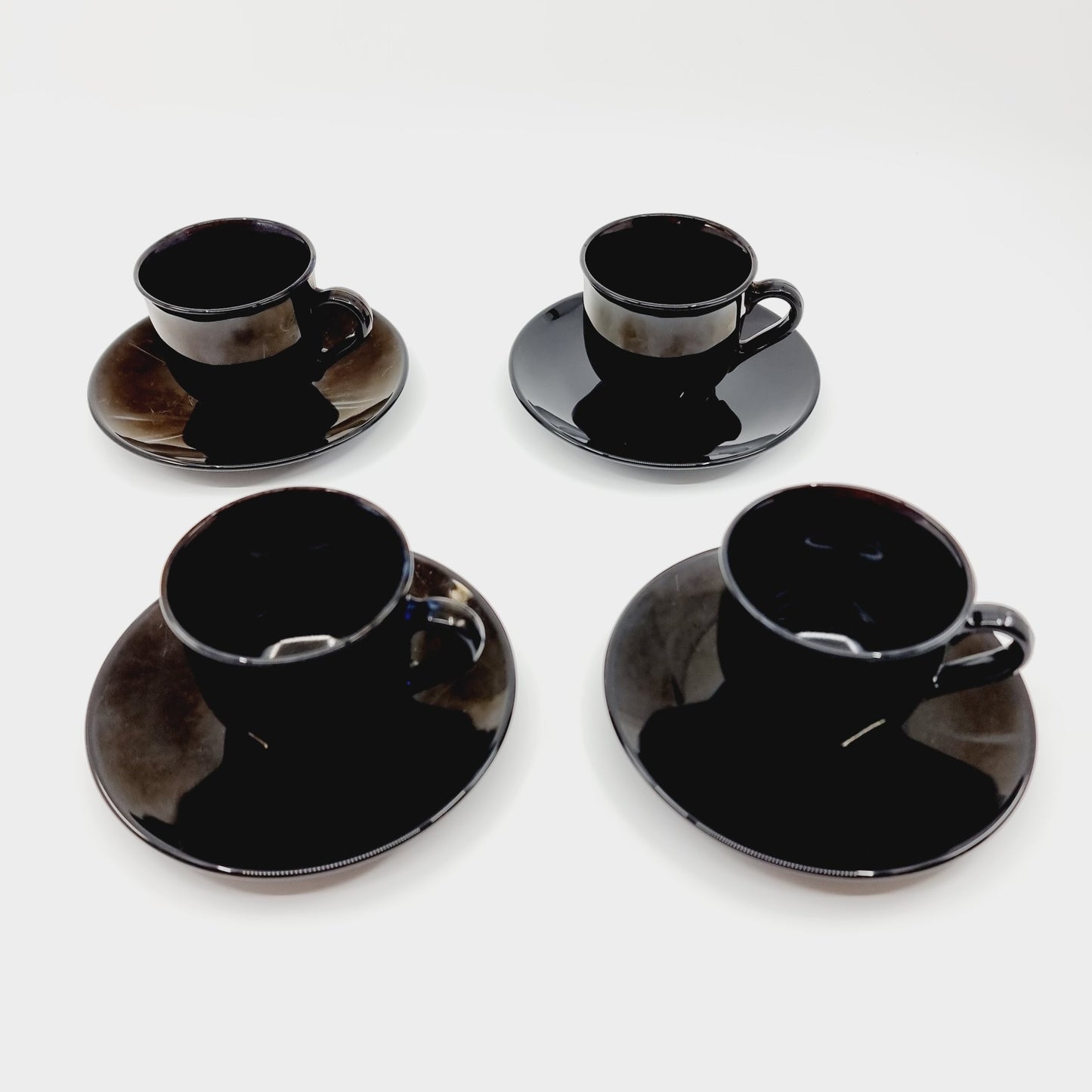 Tasse & sous-tasse à espresso - noir (2x4 pièces)