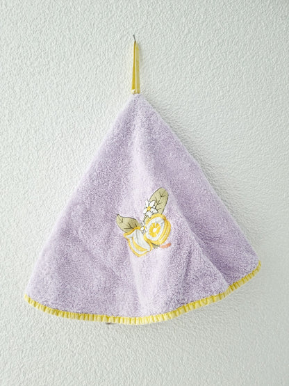 Linge rond motif citron (Ø 60 cm)