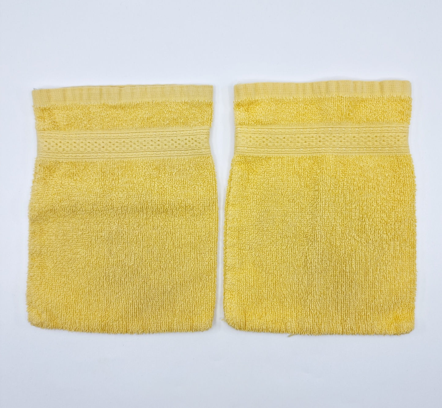 Gant de toilette jaune 19 x 14 cm (2 pièces)