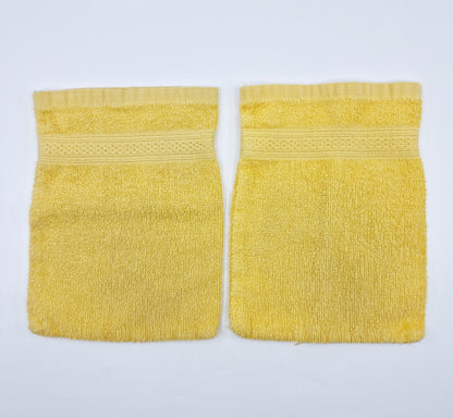 Gant de toilette jaune 19 x 14 cm (2 pièces)