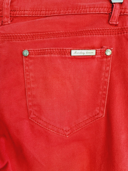Pantalon denim rouge (SIZE : 36)
