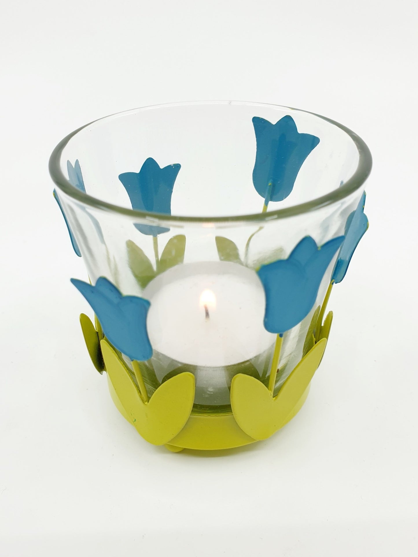 Bougeoir en verre avec support tulipes