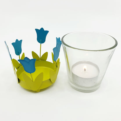 Bougeoir en verre avec support tulipes
