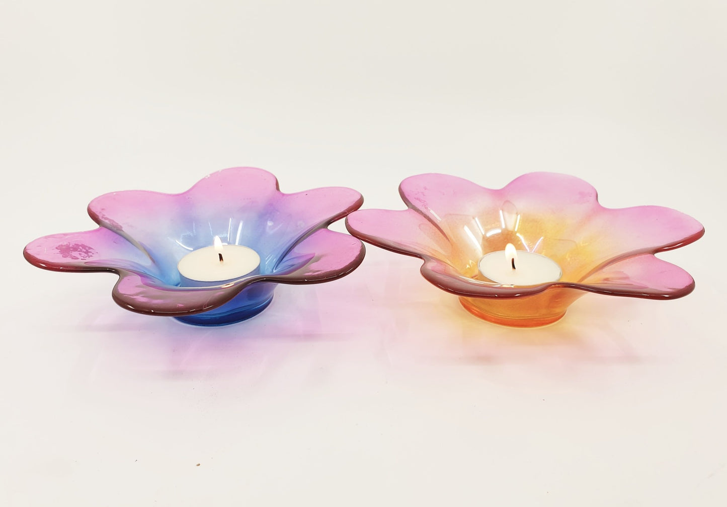 Bougeoir - Fleur de couleur (2 pièces)