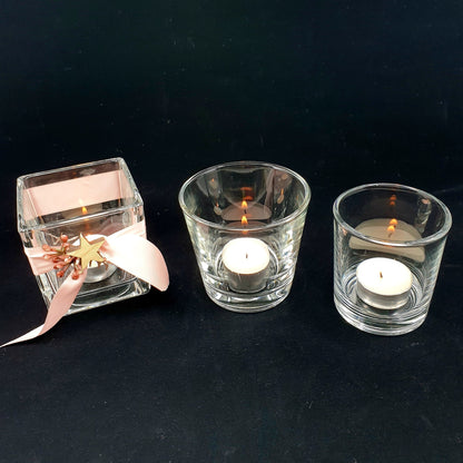Bougeoir en verre (3 pièces)
