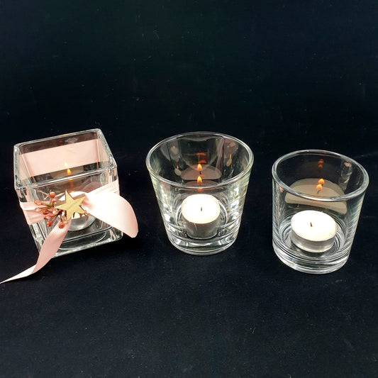 Bougeoir en verre (3 pièces)