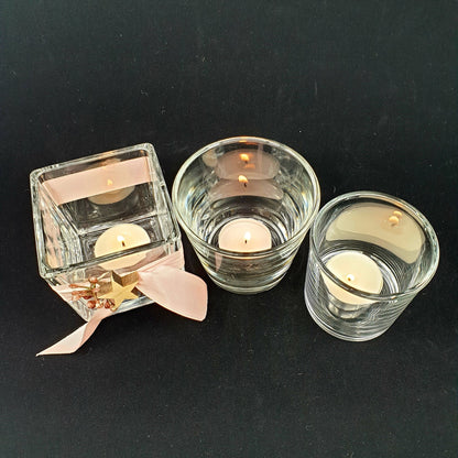 Bougeoir en verre (3 pièces)