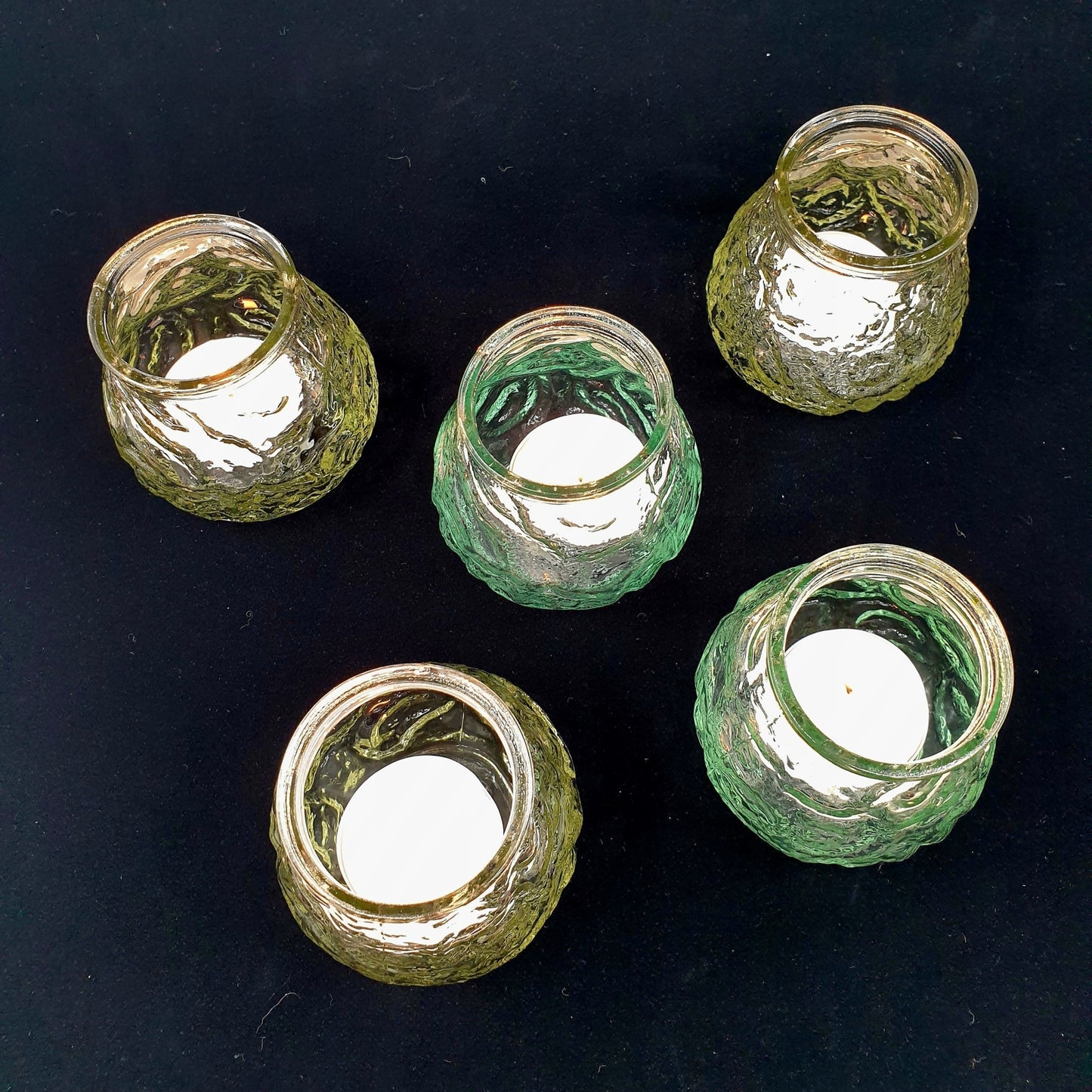 Bougeoir en verre coloré (5 pièces)