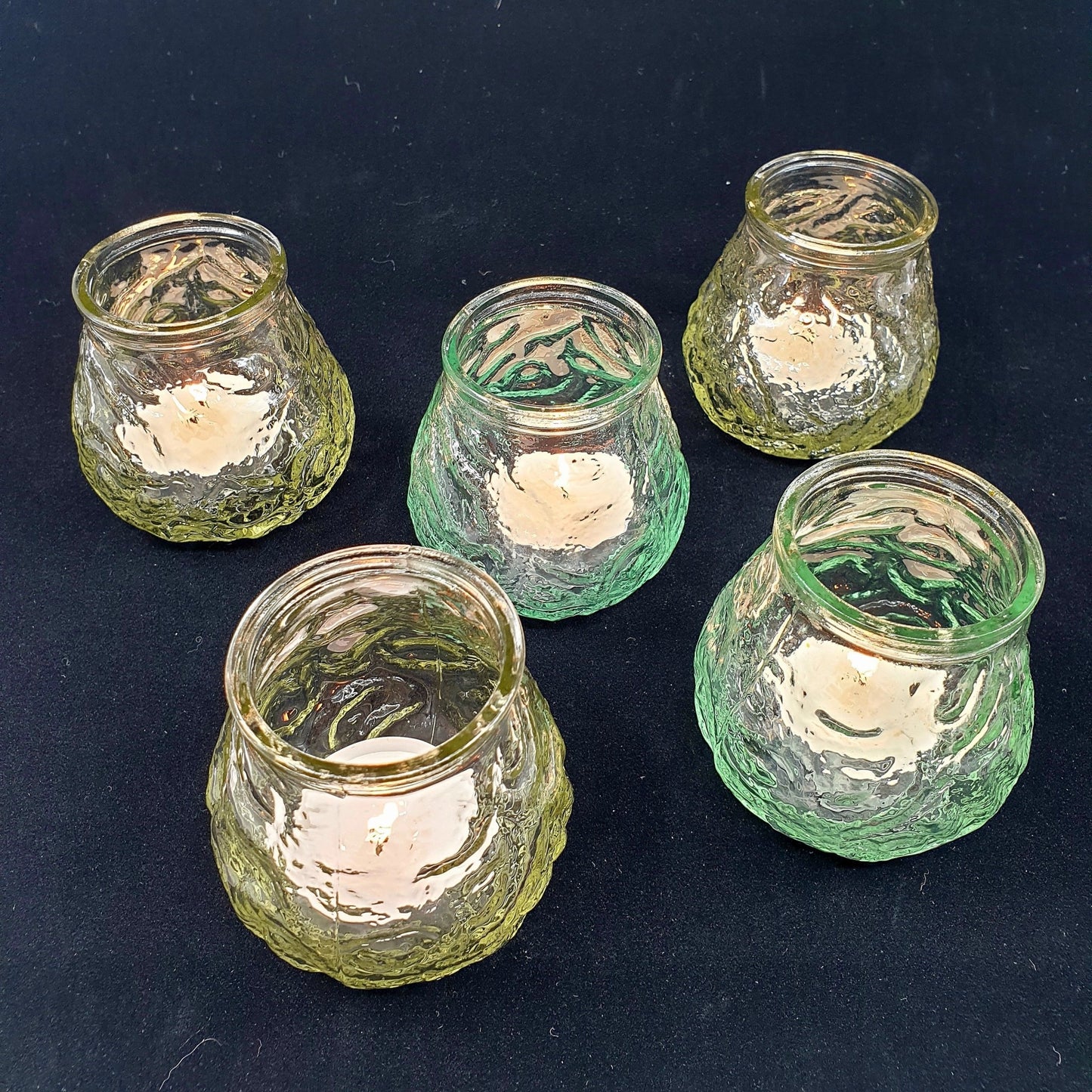Bougeoir en verre coloré (5 pièces)