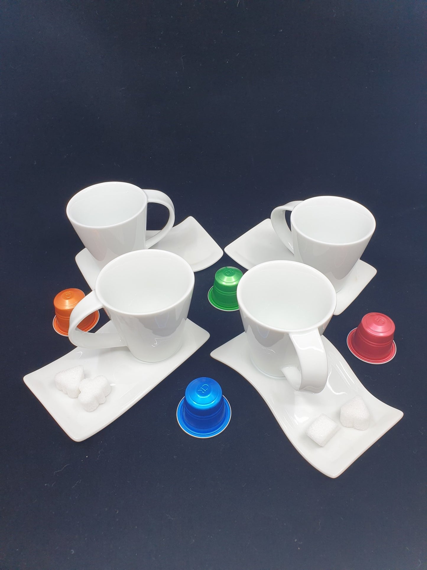 Tasse & sous-tasse - vague (2x4 pièces)
