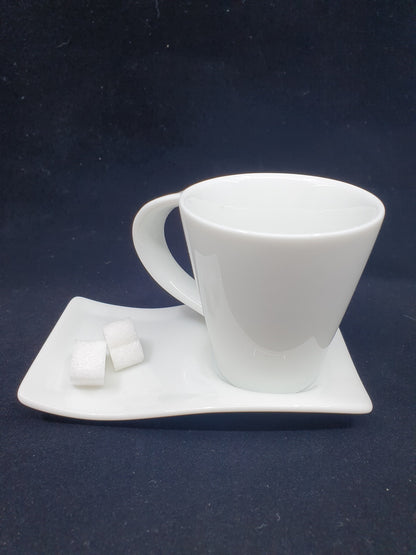 Tasse & sous-tasse - vague (2x4 pièces)