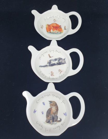 Soucoupe pour sachet de thé - chat (3 pièces)