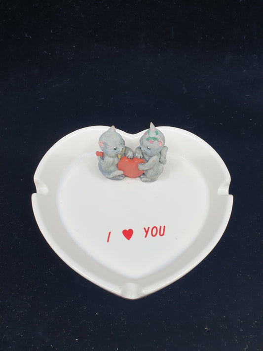 Cendrier couple de chats