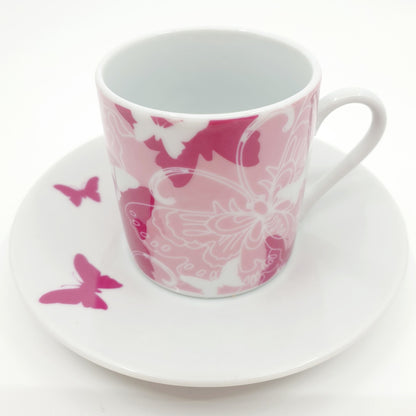 Coffret tasse & sous-tasse - papillon (2x4 pièces)
