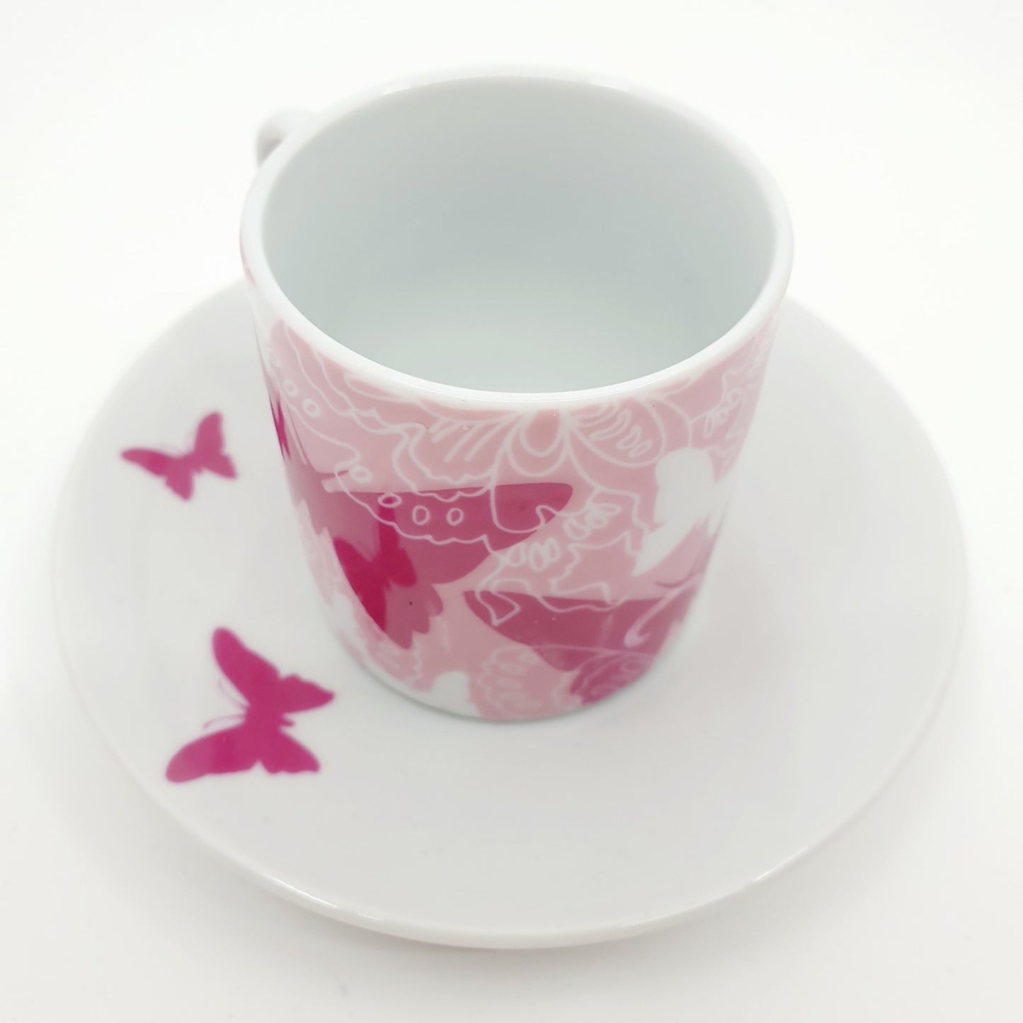 Coffret tasse & sous-tasse - papillon (2x4 pièces)