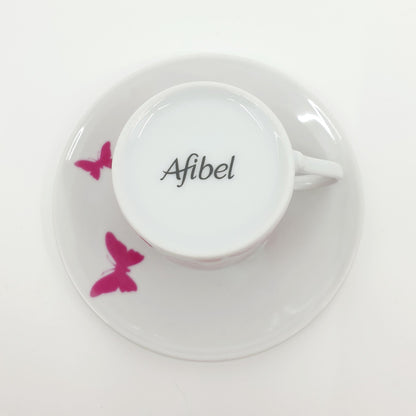 Coffret tasse & sous-tasse - papillon (2x4 pièces)